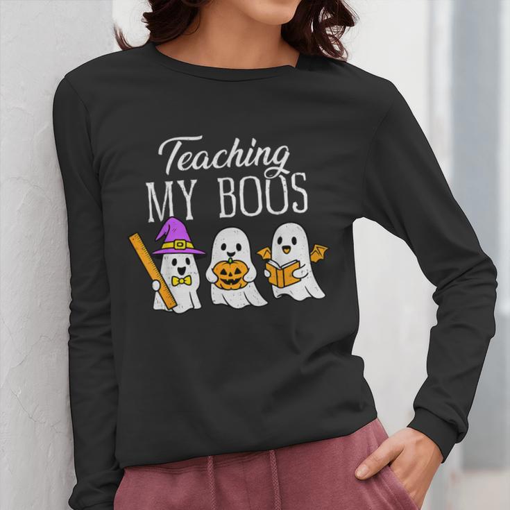 Teaching My Boos Ghost Teacher Halloween Spooky Educator Women Long Sleeve T-Shirt, funny design Teaching My Boos Ghost Teacher Halloween Spooky Educator Women Long Sleeve T-Shirt, funny design