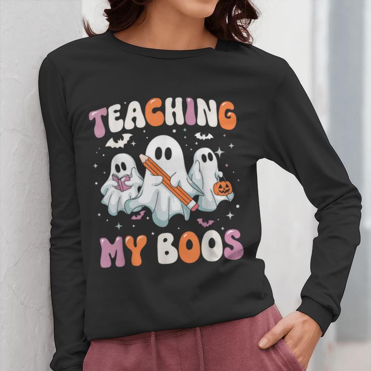 Teaching My Boos Teacher Cute Ghost Teacher Halloween Women Long Sleeve T-Shirt, funny design Teaching My Boos Teacher Cute Ghost Teacher Halloween Women Long Sleeve T-Shirt, funny design