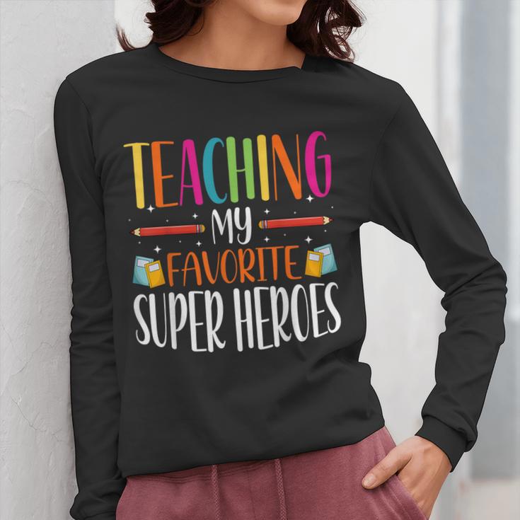 Teaching My Favorite Superheros Men Women SPED Teacher Women Long Sleeve T-Shirt, funny design Teaching My Favorite Superheros Men Women SPED Teacher Women Long Sleeve T-Shirt, funny design