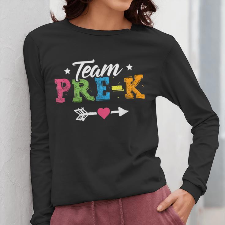 Team Pre-K Shirt PreSchool Teacher Student Back To School Women Long Sleeve T-Shirt, funny design