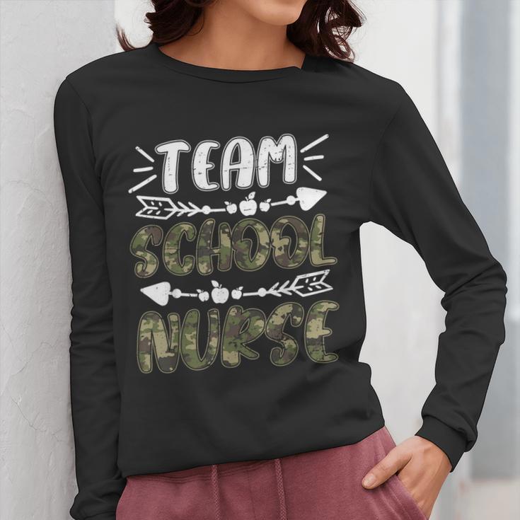 Team School Nurse Camo Teacher Student Back To School For Men Women Women Long Sleeve T-Shirt, funny design