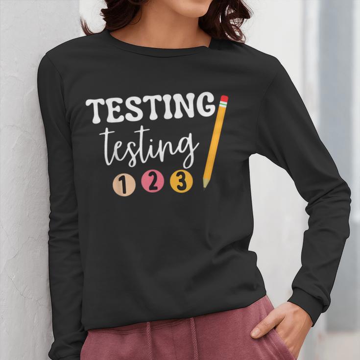 Testing Testing 123 Cute Math Teacher Student Test Day Men Women Girls Kids Women Long Sleeve T-Shirt, funny design Testing Testing 123 Cute Math Teacher Student Test Day Men Women Girls Kids Women Long Sleeve T-Shirt, funny design