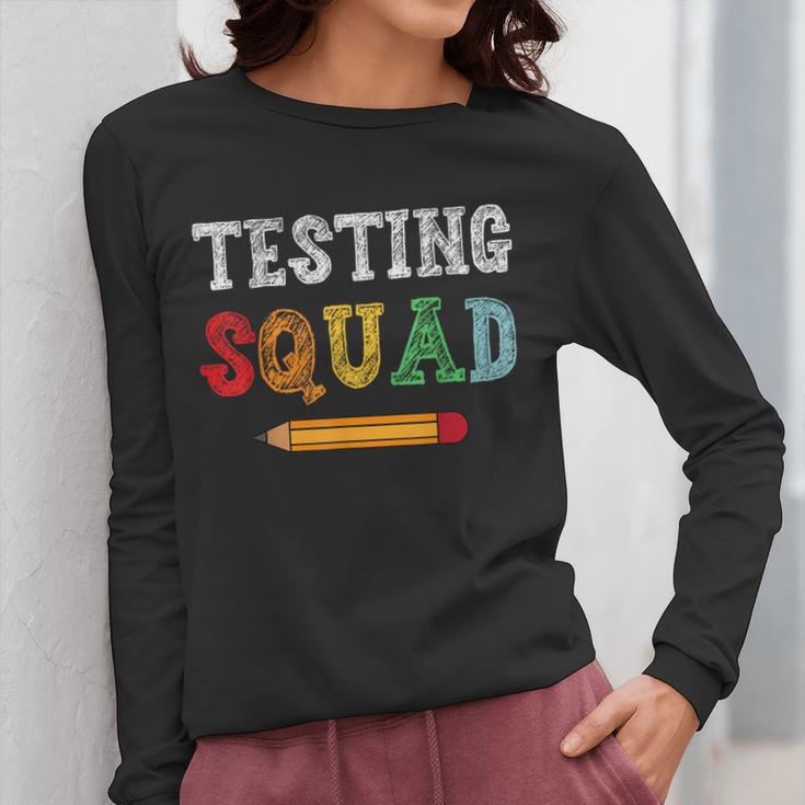 Testing Squad Costume Test Day Teacher Student School Women Long Sleeve T-Shirt, funny design