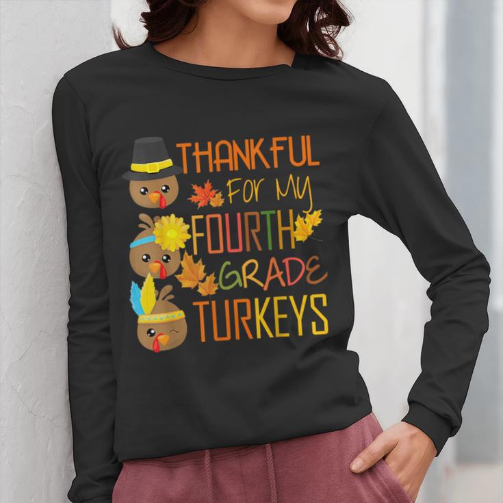 Thankful For My 4th Grade Turkey Thanksgiving Turkey Teacher Women Long Sleeve T-Shirt, 4th Grade Teacher Gifts, funny design Thankful For My 4th Grade Turkey Thanksgiving Turkey Teacher Women Long Sleeve T-Shirt, 4th Grade Teacher Gifts, funny design