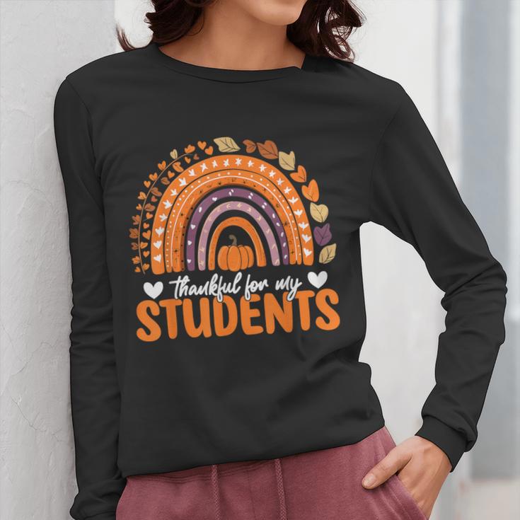 Thankful For My Students Teacher Thanksgiving School Fall Women Long Sleeve T-Shirt, funny design Thankful For My Students Teacher Thanksgiving School Fall Women Long Sleeve T-Shirt, funny design