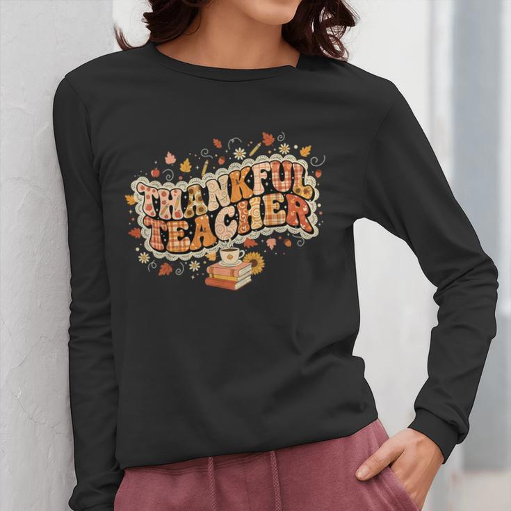 Thankful Teacher Shirts For Women Teach Thanksgiving Teacher Women Long Sleeve T-Shirt, funny design