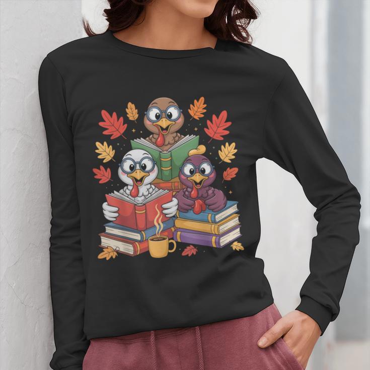 Thanksgiving Teacher Books Turkey Reading Book Women Long Sleeve T-Shirt, funny design Thanksgiving Teacher Books Turkey Reading Book Women Long Sleeve T-Shirt, funny design