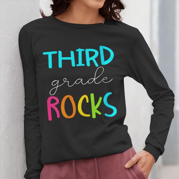 Third Grade Rocks Shirt Team 3rd Grade Teacher Women Long Sleeve T-Shirt, funny design