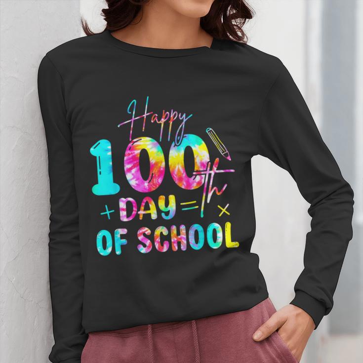 Tie Dye Happy 100th Day Of School Teacher Student 100 Days Women Long Sleeve T-Shirt, funny design Tie Dye Happy 100th Day Of School Teacher Student 100 Days Women Long Sleeve T-Shirt, funny design