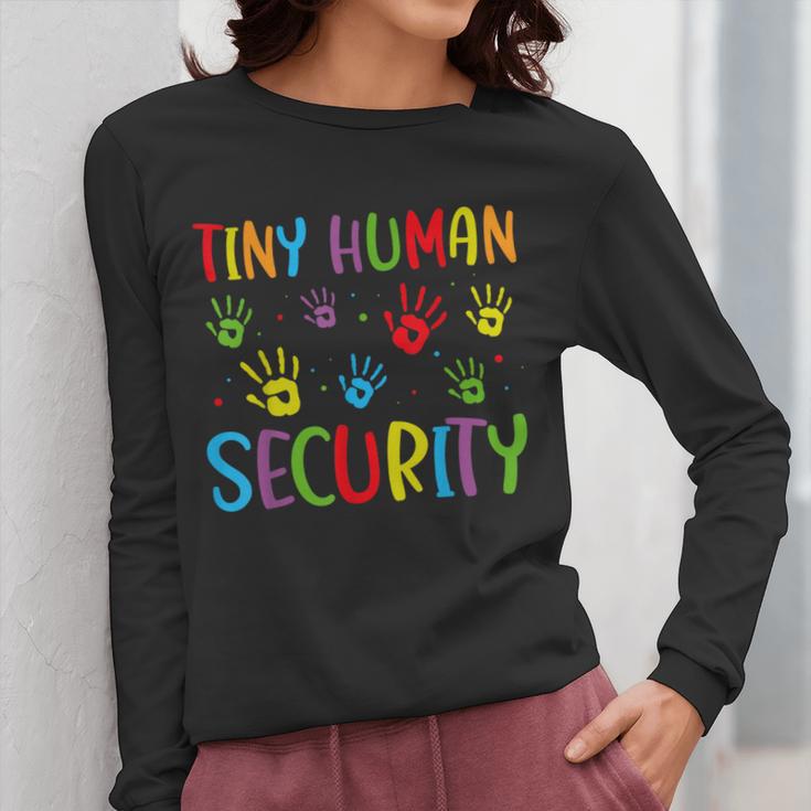 Tiny Human Security Preschool Childcare Teacher Babysitters Women Long Sleeve T-Shirt, funny design Tiny Human Security Preschool Childcare Teacher Babysitters Women Long Sleeve T-Shirt, funny design