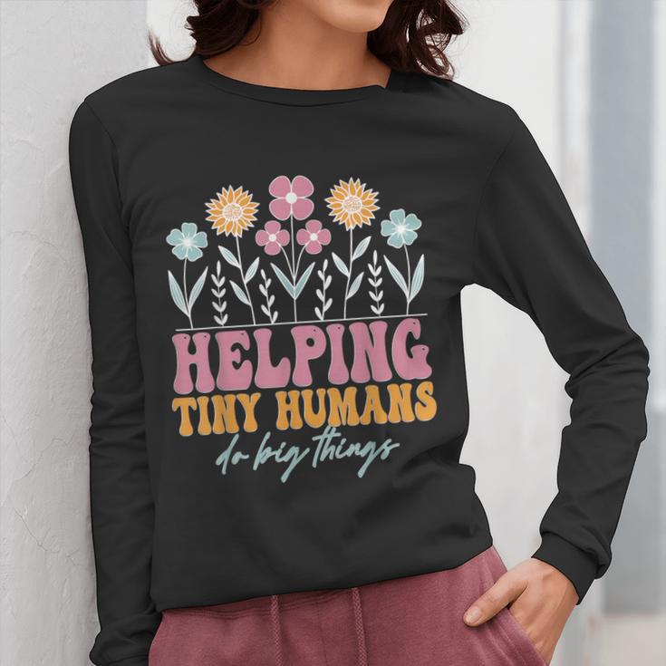 Tiny People Help Do Big Things Nursery Teacher Women Long Sleeve T-Shirt, funny design Tiny People Help Do Big Things Nursery Teacher Women Long Sleeve T-Shirt, funny design
