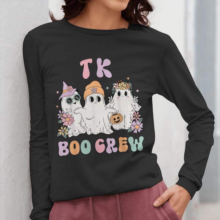 TK Boo Crew Retro Groovy Halloween Floral Ghost TK Teacher Women Long Sleeve T-Shirt, Groovy Teacher Gifts, funny design TK Boo Crew Retro Groovy Halloween Floral Ghost TK Teacher Women Long Sleeve T-Shirt, Groovy Teacher Gifts, funny design