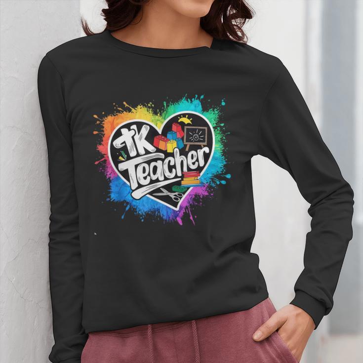 TK Teacher Transitional Kindergarten Heart Back To School Women Long Sleeve T-Shirt, funny design TK Teacher Transitional Kindergarten Heart Back To School Women Long Sleeve T-Shirt, funny design