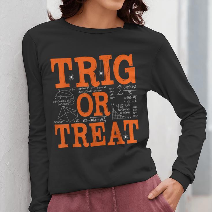 Trig Or Treat Trigonometry Math Teacher Halloween Women Long Sleeve T-Shirt, funny design Trig Or Treat Trigonometry Math Teacher Halloween Women Long Sleeve T-Shirt, funny design