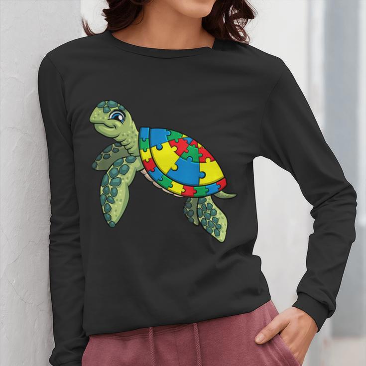 Turtle Puzzle Pieces For Autism Awareness Kids Women Teacher Women Long Sleeve T-Shirt, funny design Turtle Puzzle Pieces For Autism Awareness Kids Women Teacher Women Long Sleeve T-Shirt, funny design