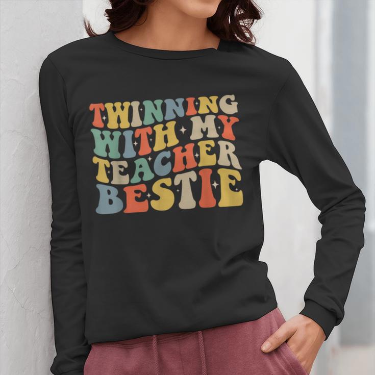 Twin Day Friends Teacher Twinning With My Bestie Matching Women Long Sleeve T-Shirt, Friend Gifts, funny design Twin Day Friends Teacher Twinning With My Bestie Matching Women Long Sleeve T-Shirt, Friend Gifts, funny design