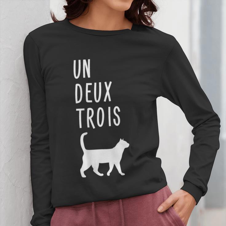 Un Deux Trois Cat Shirt French Teacher Women Long Sleeve T-Shirt, funny design