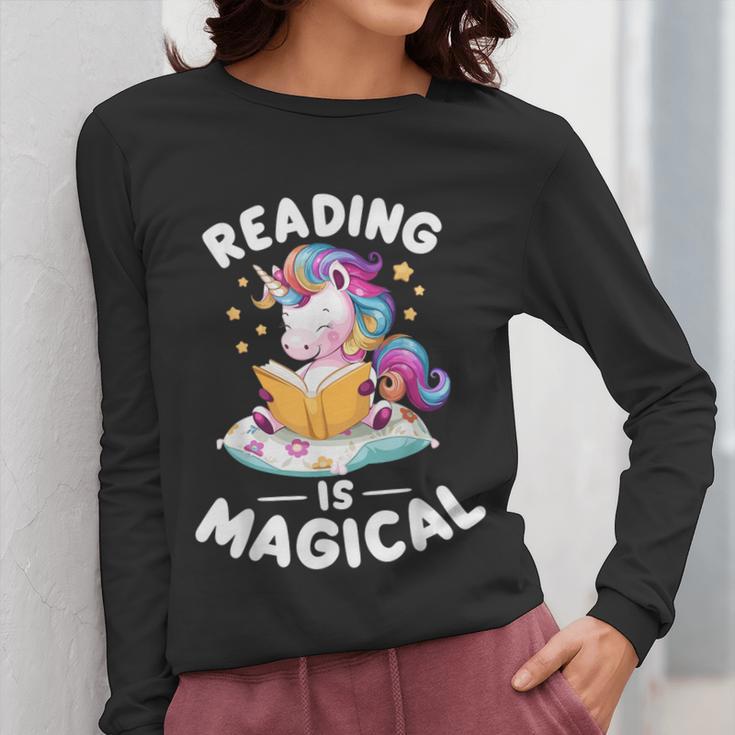 Unicorn Teacher Reading Is Magical Book Women Long Sleeve T-Shirt, funny design Unicorn Teacher Reading Is Magical Book Women Long Sleeve T-Shirt, funny design