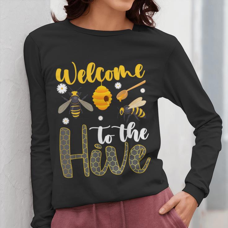Welcome To The Hive Bee Teacher Back To School Women Long Sleeve T-Shirt, funny design Welcome To The Hive Bee Teacher Back To School Women Long Sleeve T-Shirt, funny design