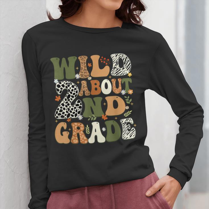 Wild About 2nd Grade Teacher Student First Day Of School Women Long Sleeve T-Shirt, 2nd Grade Teacher Gifts, First Grade Teacher Gifts, funny design