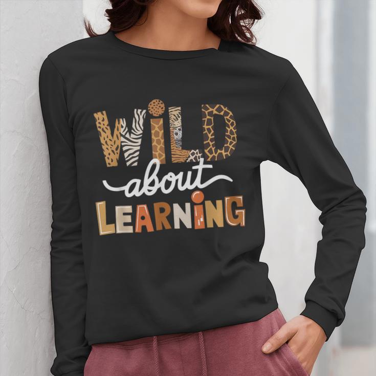 Wild About Learning Back To School First Day Teacher Student Women Long Sleeve T-Shirt, funny design Wild About Learning Back To School First Day Teacher Student Women Long Sleeve T-Shirt, funny design