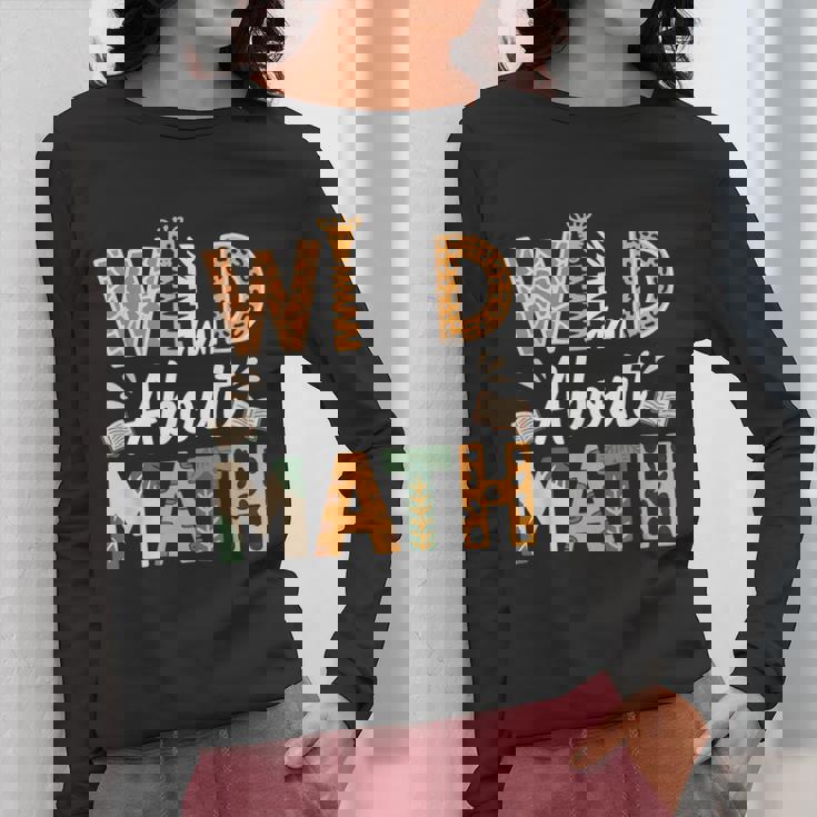 Wild About Math Cute Teacher Student Math Club Women Long Sleeve T-Shirt, funny design