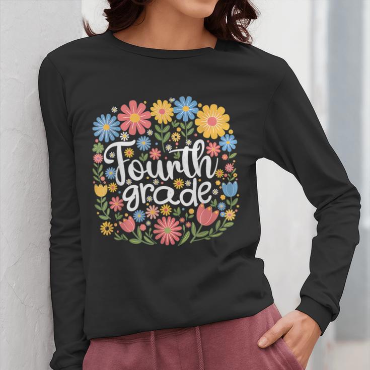 Wildflower 4th Fourth Grade Floral Back To School Teacher Women Long Sleeve T-Shirt, 4th Grade Teacher Gifts, funny design Wildflower 4th Fourth Grade Floral Back To School Teacher Women Long Sleeve T-Shirt, 4th Grade Teacher Gifts, funny design