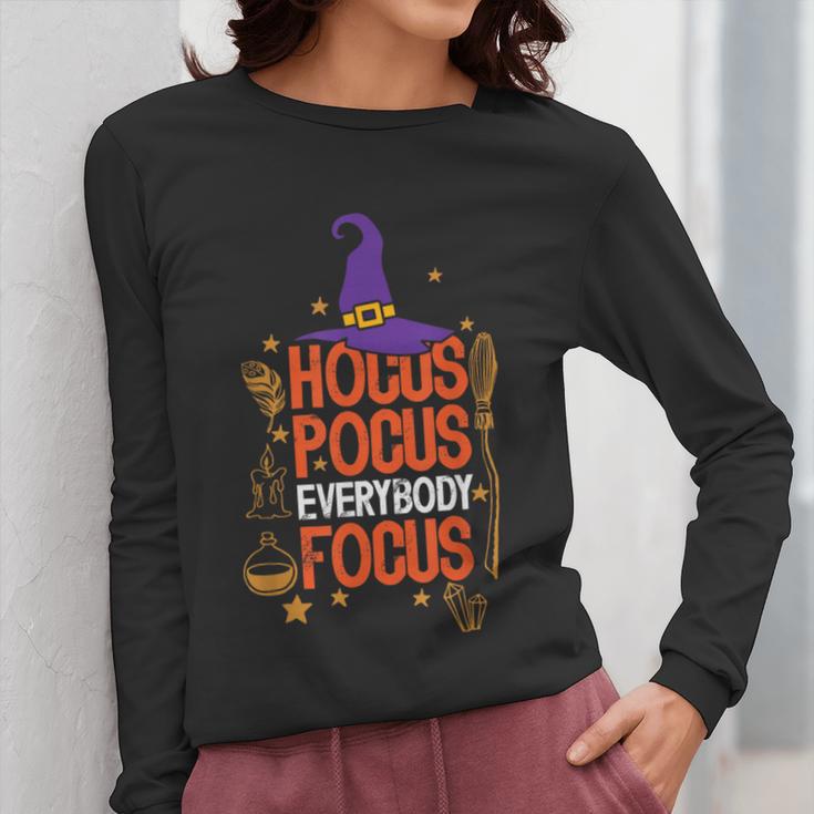 Witchy Halloween Hocus Pocus Everybody Focus Teacher Pumpkin Women Long Sleeve T-Shirt, funny design Witchy Halloween Hocus Pocus Everybody Focus Teacher Pumpkin Women Long Sleeve T-Shirt, funny design