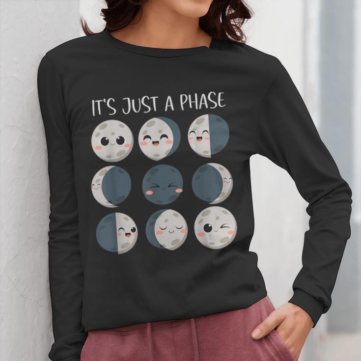 Women Science Teacher Moon Phases Scientist Back To School Women Long Sleeve T-Shirt, Science Teacher Gifts, funny design