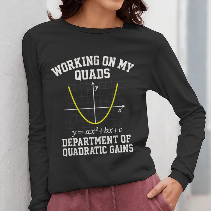 Working On My Quads Algebra Math Gym Teacher Women Long Sleeve T-Shirt, funny design Working On My Quads Algebra Math Gym Teacher Women Long Sleeve T-Shirt, funny design