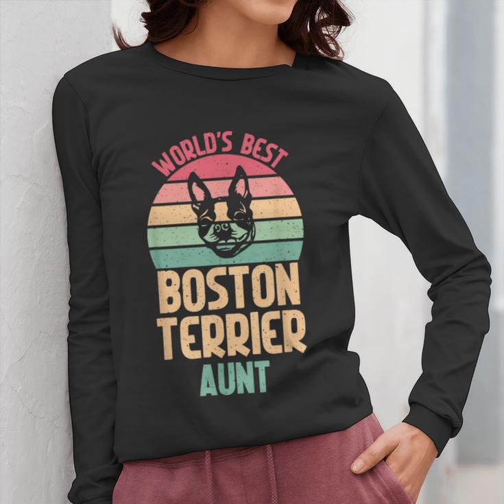 Worlds Best Boston Terrier Aunt Women Long Sleeve T-Shirt, funny design