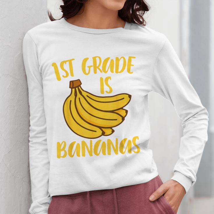 1st Grade Is Bananas Teacher Teaching Back To School Women Long Sleeve T-Shirt, funny design 1st Grade Is Bananas Teacher Teaching Back To School Women Long Sleeve T-Shirt, funny design