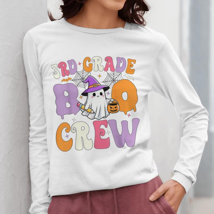 3rd Grade Boo Crew Spooky Third Grade Halloween Teacher Women Long Sleeve T-Shirt, funny design