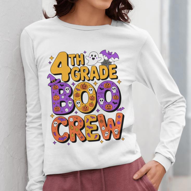 4th Grade Boo Crew Ghost Halloween Teacher Costume Women Long Sleeve T-Shirt, 4th Grade Teacher Gifts, funny design 4th Grade Boo Crew Ghost Halloween Teacher Costume Women Long Sleeve T-Shirt, 4th Grade Teacher Gifts, funny design