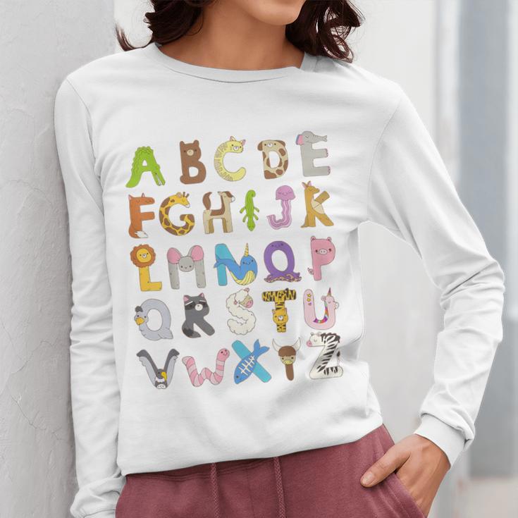 ABC Animals Alphabet Graphic Boys Girls Kindergarten Teacher Women Long Sleeve T-Shirt, funny design ABC Animals Alphabet Graphic Boys Girls Kindergarten Teacher Women Long Sleeve T-Shirt, funny design