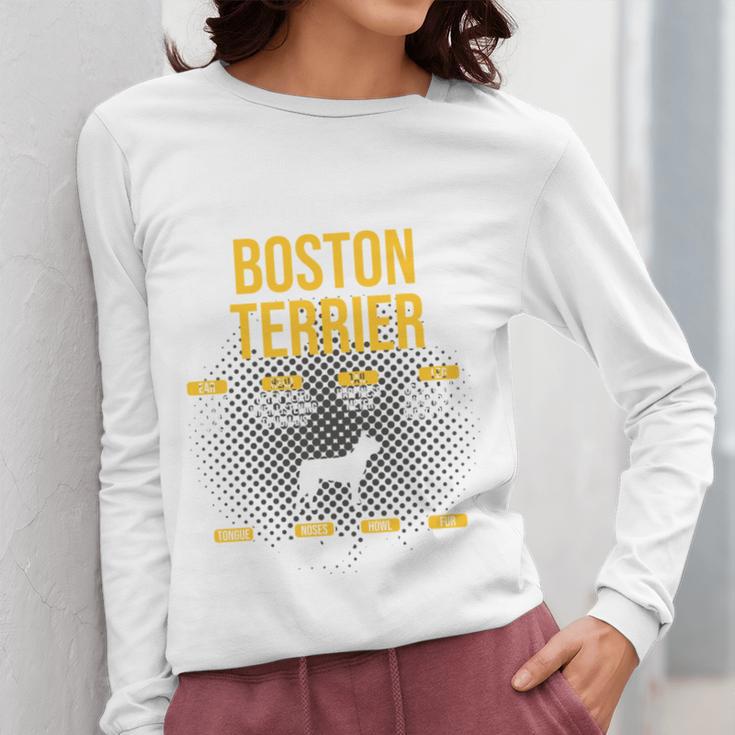 Anatomy Of Boston Terrier Dog Lover Women Long Sleeve T-Shirt, funny design