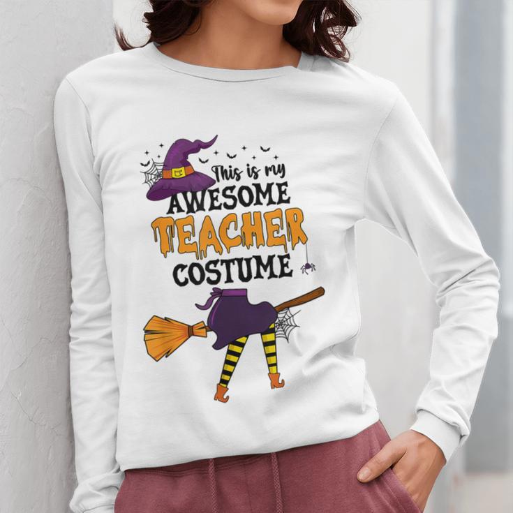 This Is My Awesome Teacher Costume Halloween Witch Women Long Sleeve T-Shirt, funny design This Is My Awesome Teacher Costume Halloween Witch Women Long Sleeve T-Shirt, funny design