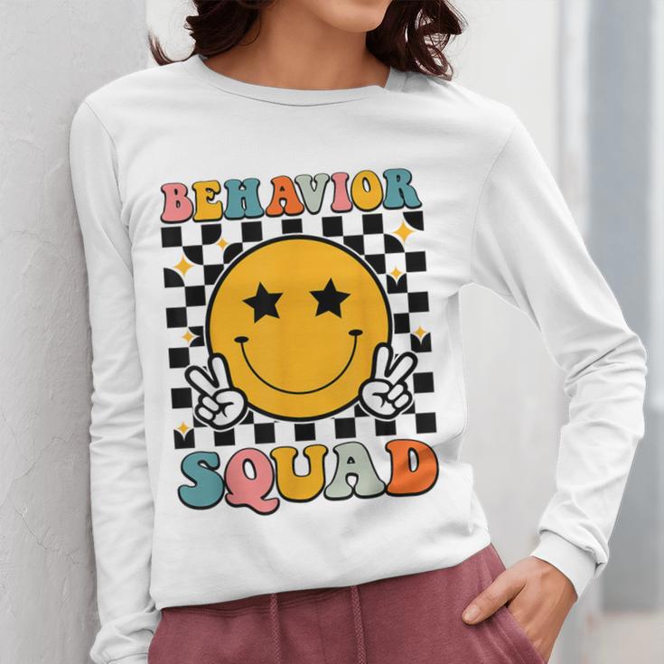 Behavior Squad Specialist Analyst Behavior Teacher Retro Women Long Sleeve T-Shirt, funny design
