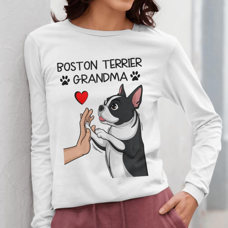 Boston Terrier Grandma Mother's Day Dog Mom Women Long Sleeve T-Shirt, Couple Gifts, Mom Gifts, Boston Terrier Mom Gifts, funny design