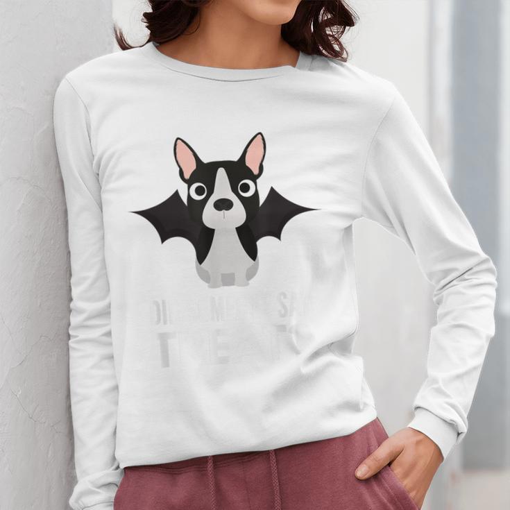 Boston Terrier Halloween Shirt Did Someone Say Treat Women Long Sleeve T-Shirt, Boston Terrier Halloween Gifts, funny design