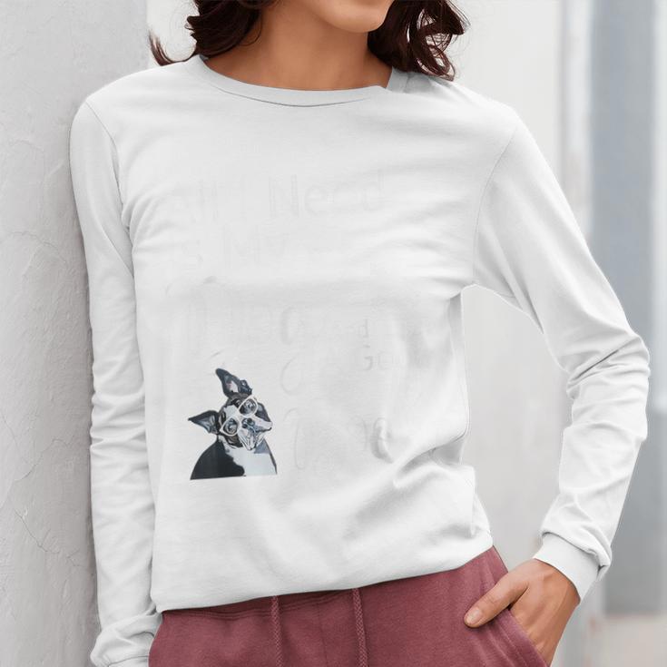 Boston Terrier Reading Books Love My Dog Men Women Kids T-Shirt Women Long Sleeve T-Shirt, funny design