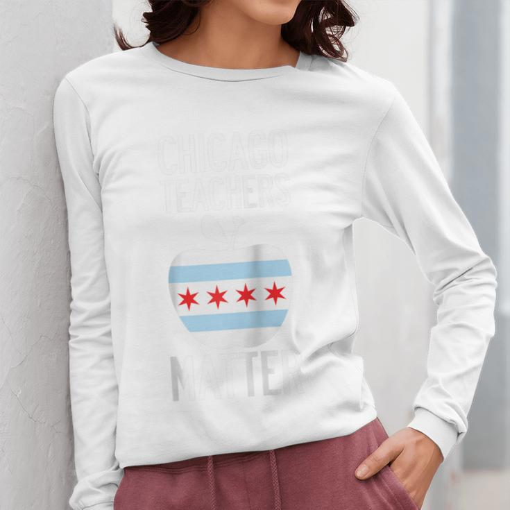 Chicago Teachers Matter Support Union Education Red For Ed Raglan Baseball Tee Women Long Sleeve T-Shirt, funny design