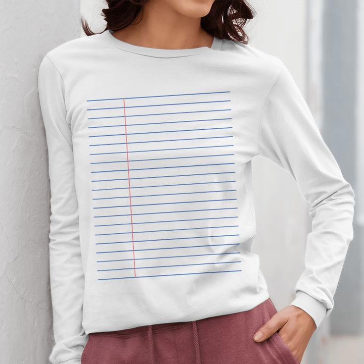 Colleged Ruled Paper Lined Writer Student Professor Teacher Women Long Sleeve T-Shirt, funny design