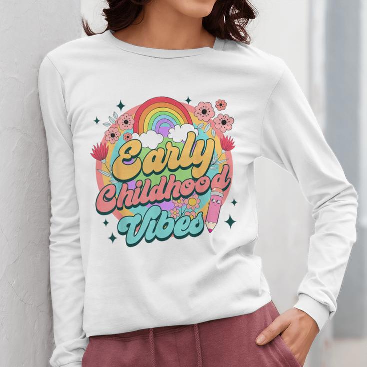 Daycare Teacher Daycare Provider Early Childhood Vibes Women Long Sleeve T-Shirt, funny design Daycare Teacher Daycare Provider Early Childhood Vibes Women Long Sleeve T-Shirt, funny design