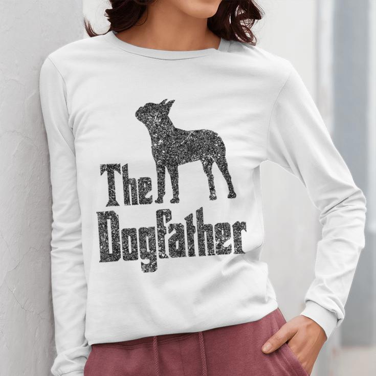 The Dogfather Boston Terrier Dog Funny Dog Gift T-Shirt For Men Women Girls Kids Women Long Sleeve T-Shirt, funny design