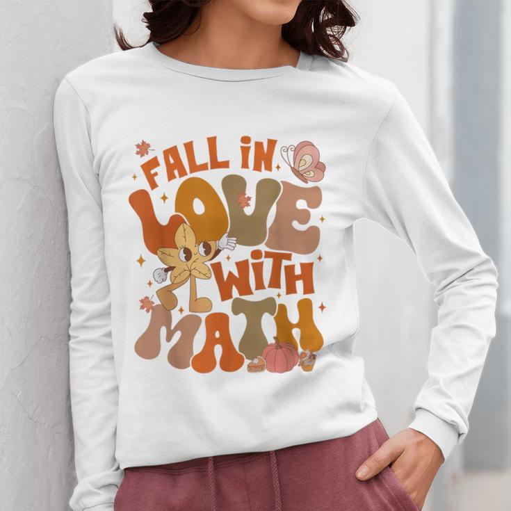 Fall In Love With Science Math Teacher Fall Thanksgiving Women Long Sleeve T-Shirt, Science Teacher Gifts, funny design