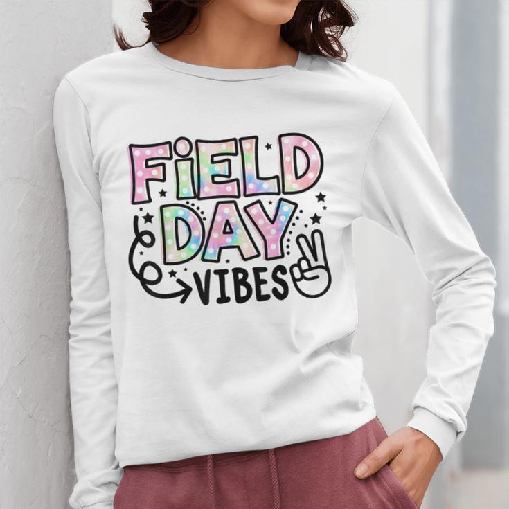 Field Day Vibes For Teacher Kids Happy Field Day 2025 Women Long Sleeve T-Shirt, funny design Field Day Vibes For Teacher Kids Happy Field Day 2025 Women Long Sleeve T-Shirt, funny design