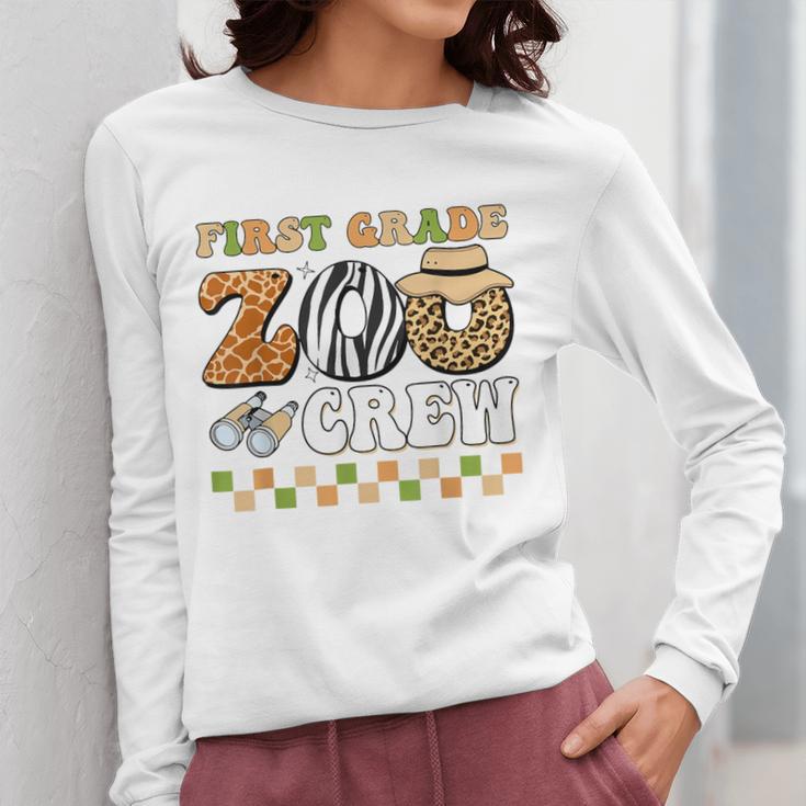 Field Zoo Trip Teacher First Grade Crew Back To School Women Long Sleeve T-Shirt, First Grade Teacher Gifts, funny design