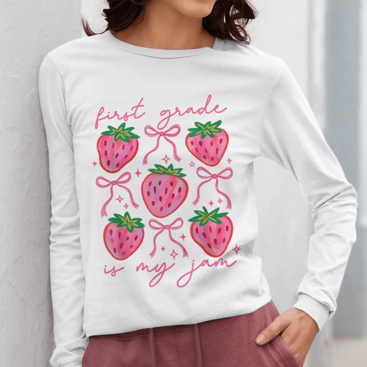 First Grade Is My Jam Strawberry First Grade Teacher Women Women Long Sleeve T-Shirt, First Grade Teacher Gifts, funny design First Grade Is My Jam Strawberry First Grade Teacher Women Women Long Sleeve T-Shirt, First Grade Teacher Gifts, funny design