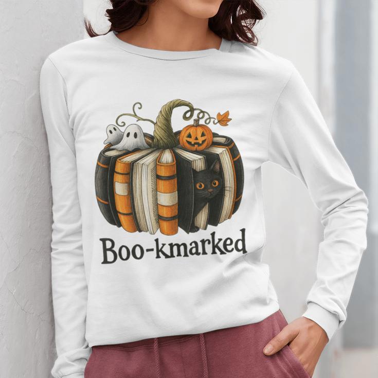 Fun Fall Book Lover Cute Teacher Student Halloween Women Long Sleeve T-Shirt, funny design Fun Fall Book Lover Cute Teacher Student Halloween Women Long Sleeve T-Shirt, funny design